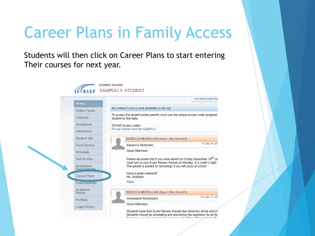 career plans in family access