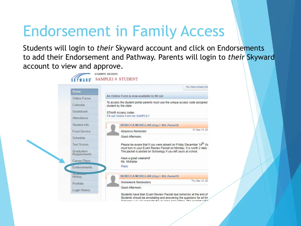 endorsement in family access