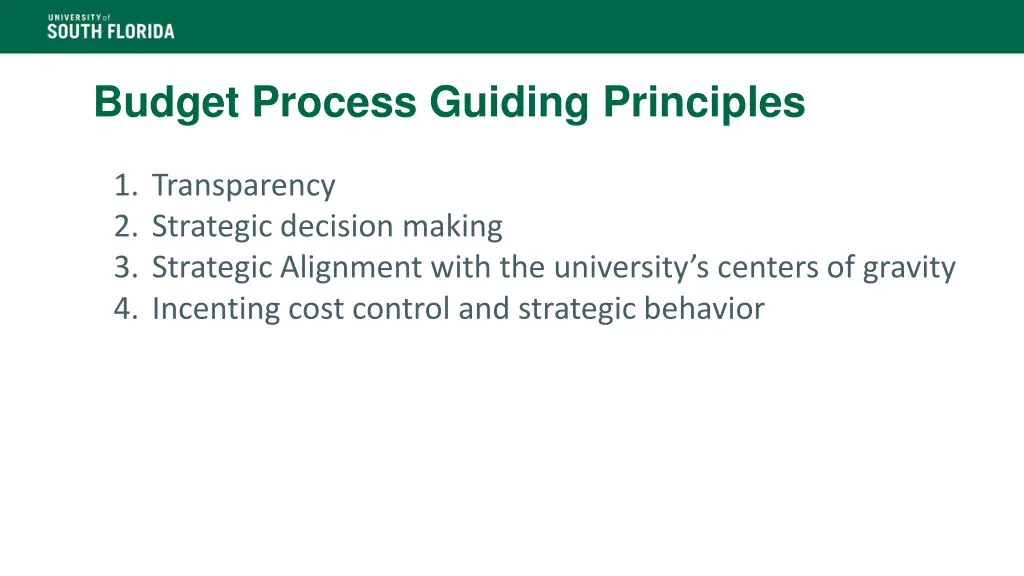 budget process guiding principles