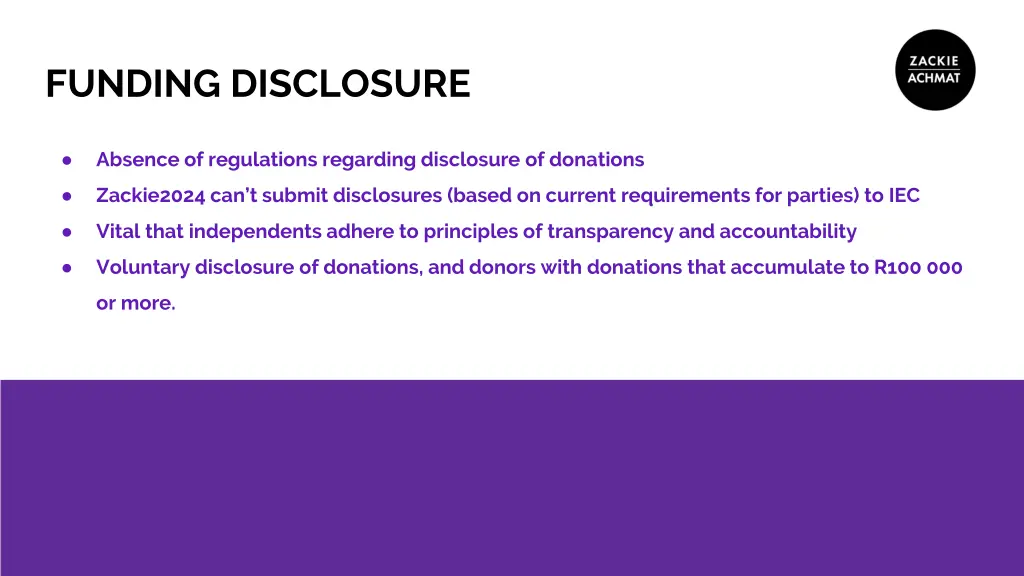 funding disclosure