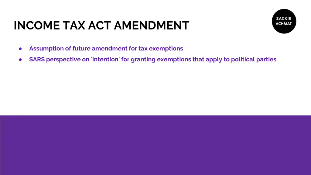 income tax act amendment