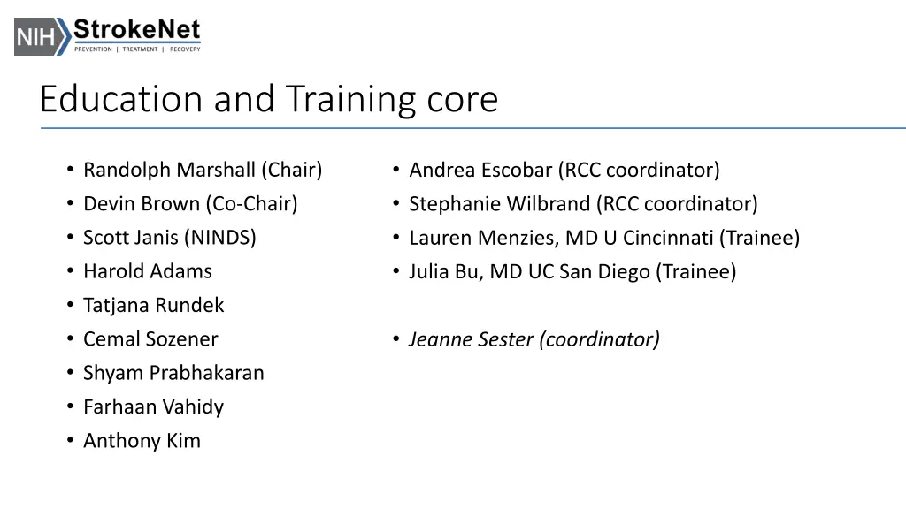 education and training core