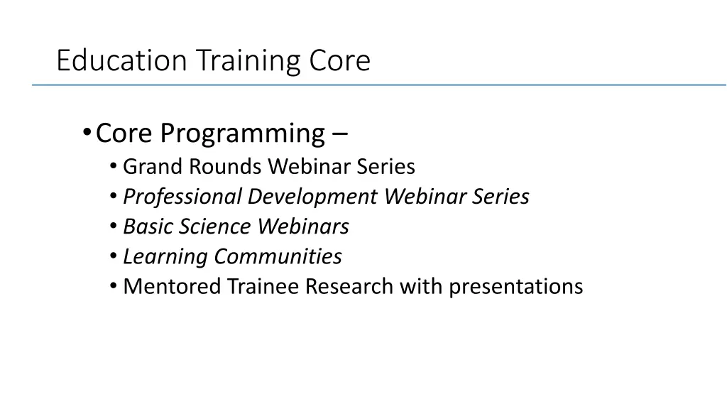 education training core