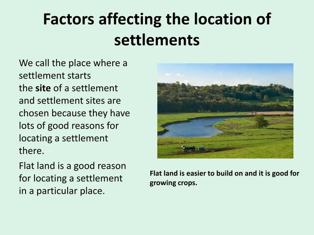 factors affecting the location of settlements