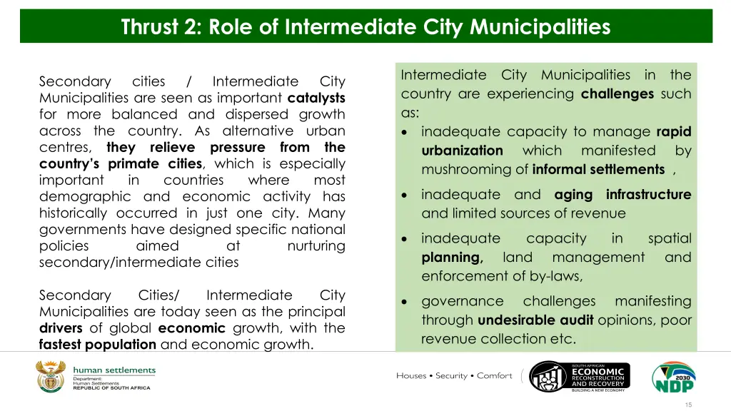 thrust 2 role of intermediate city municipalities