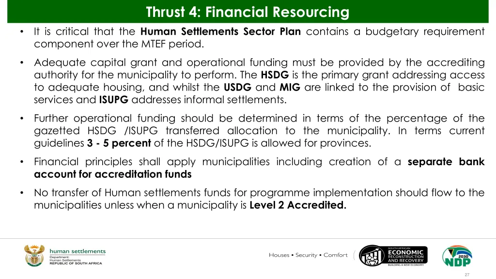 thrust 4 financial resourcing