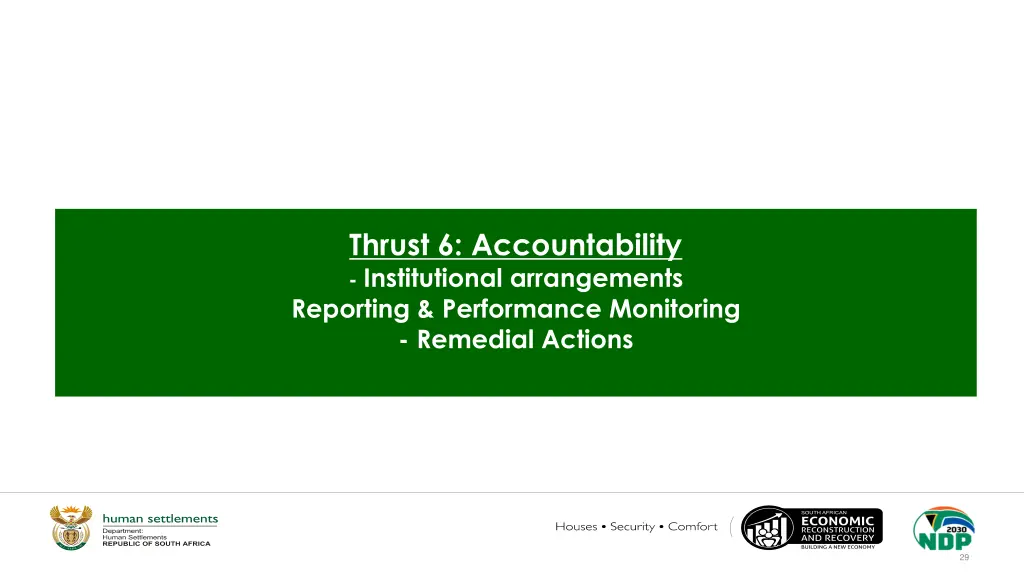 thrust 6 accountability institutional