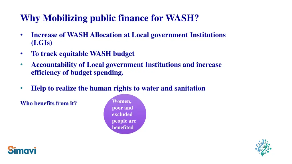 why mobilizing public finance for wash