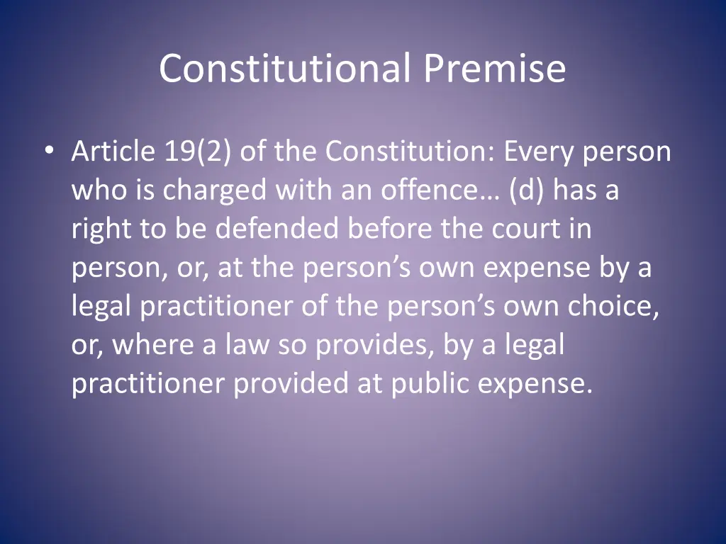 constitutional premise