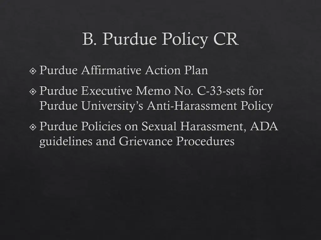 b purdue policy cr