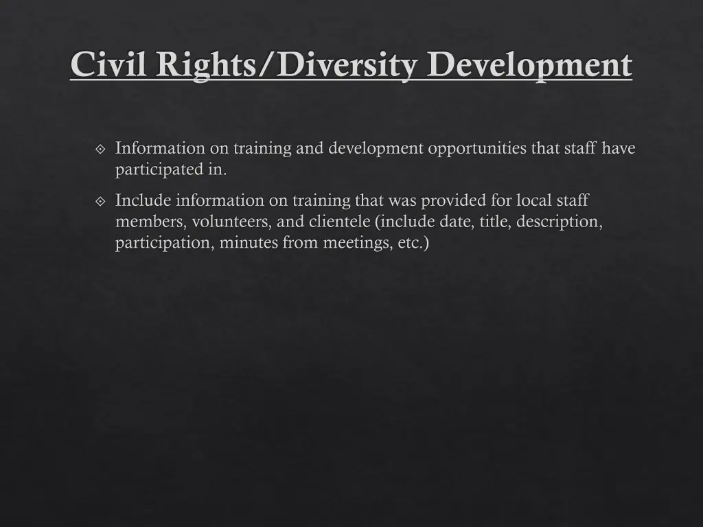 civil rights diversity development
