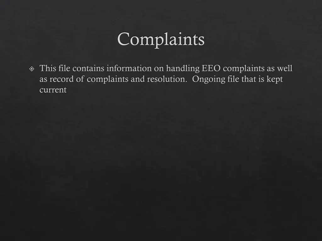 complaints