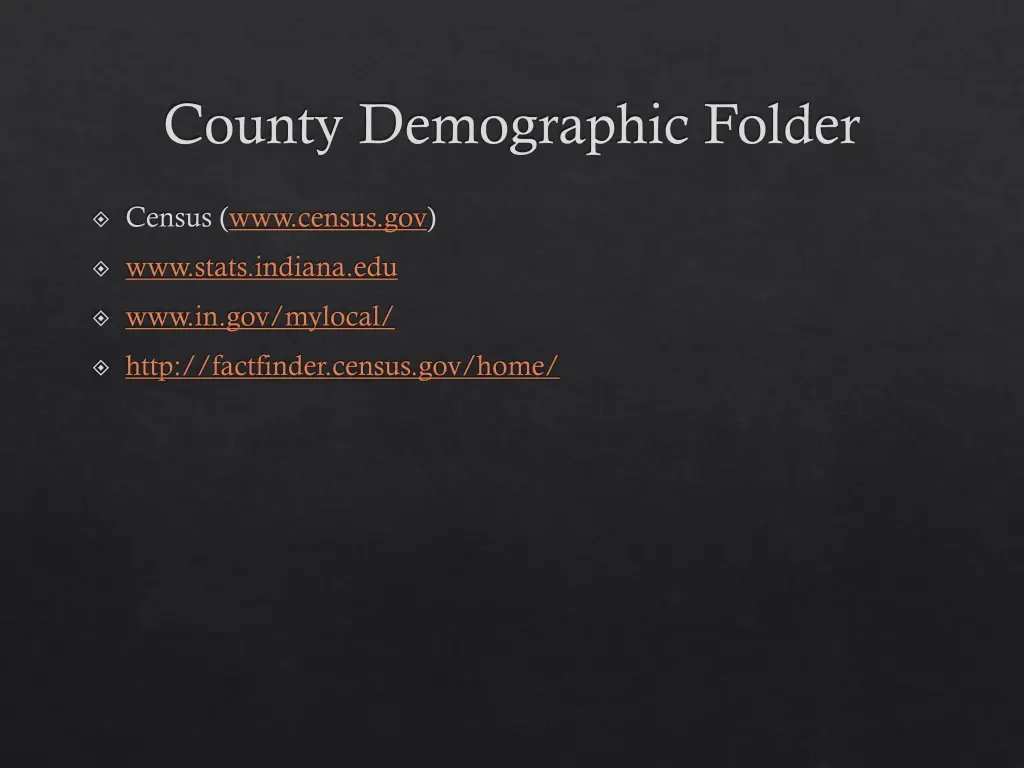 county demographic folder