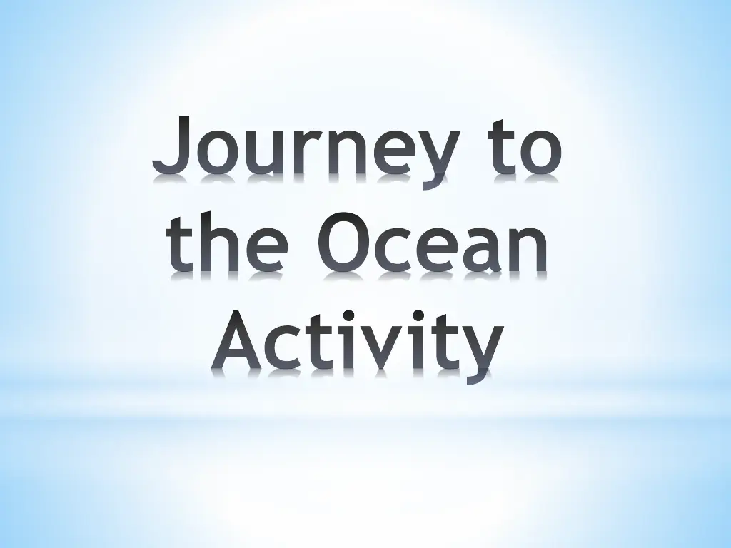 journey to the ocean activity