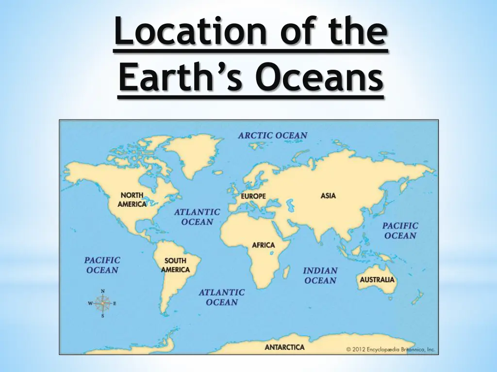 location of the earth s oceans 1