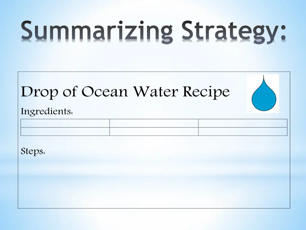 summarizing strategy