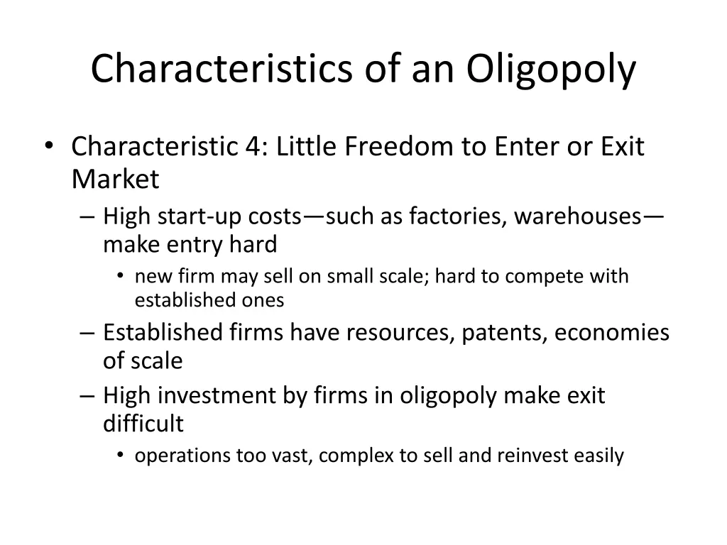 characteristics of an oligopoly 4