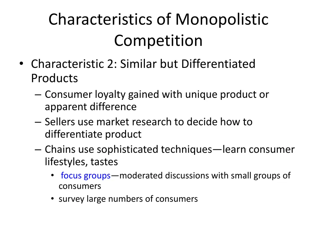 characteristics of monopolistic competition 1