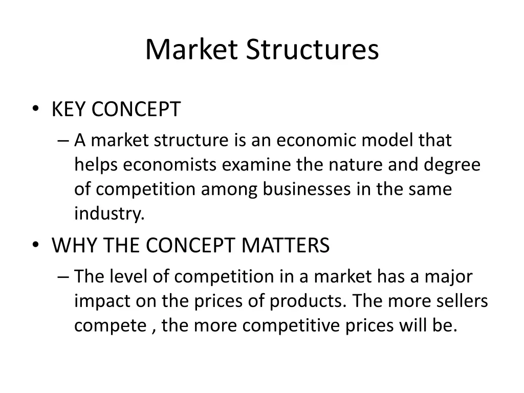 market structures 1