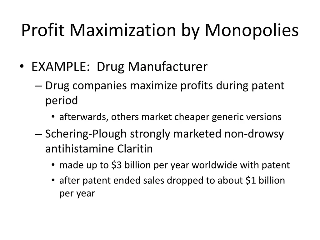 profit maximization by monopolies 1