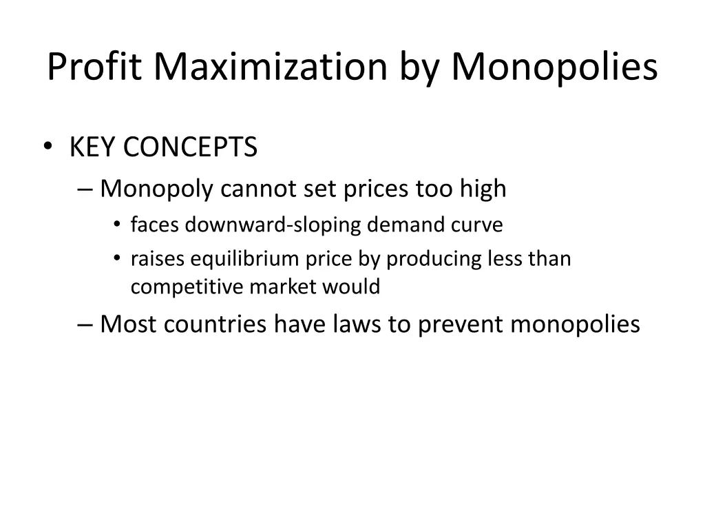 profit maximization by monopolies