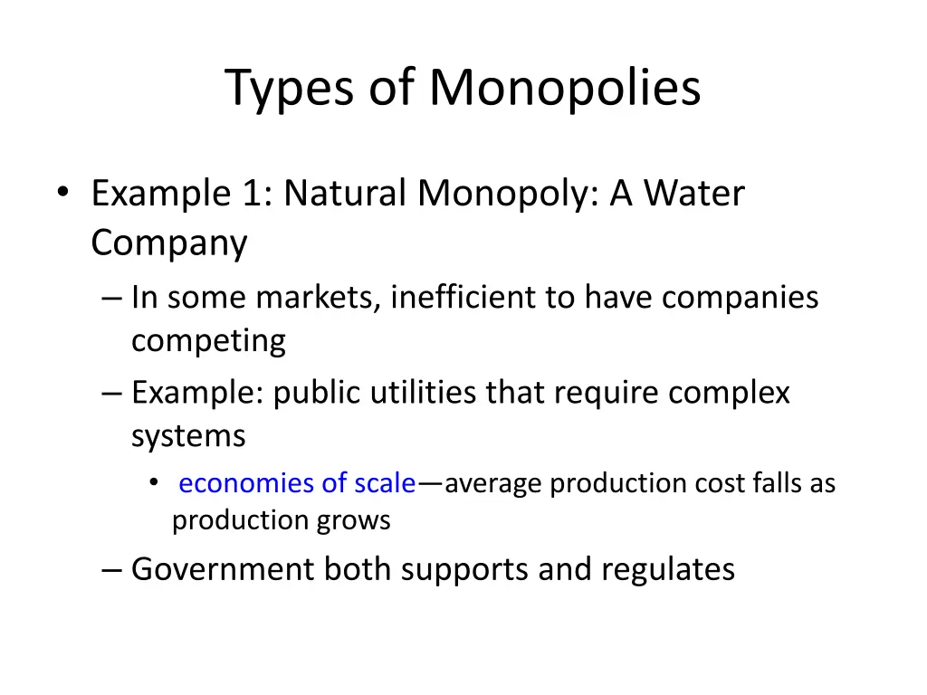 types of monopolies 1