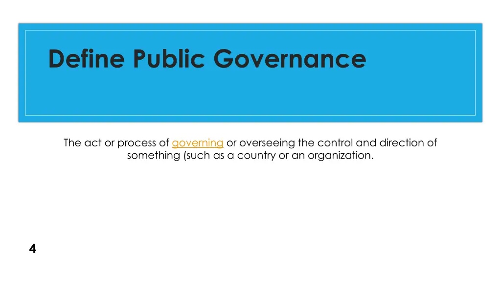 define public governance