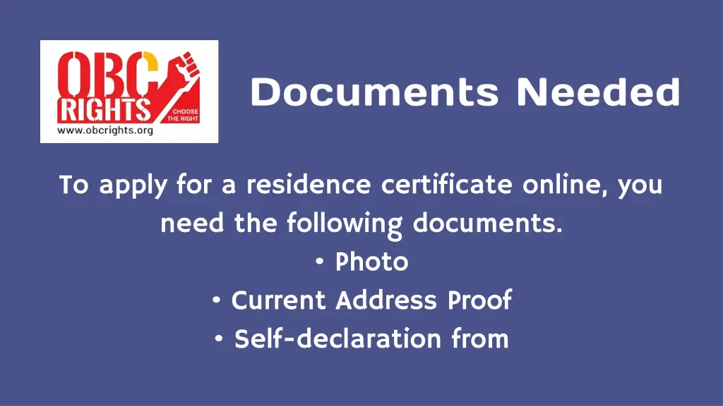 to apply for a residence certificate online