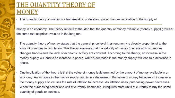the quantity theory of money