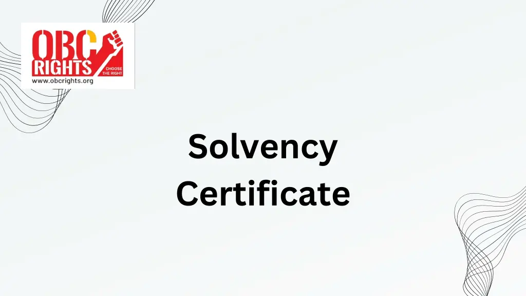 solvency certificate