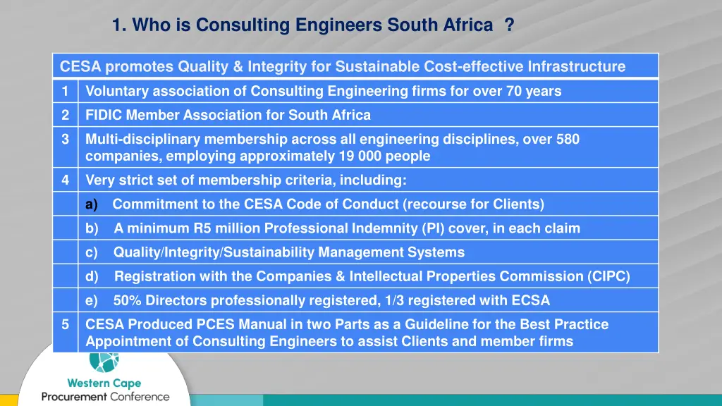 1 who is consulting engineers south africa