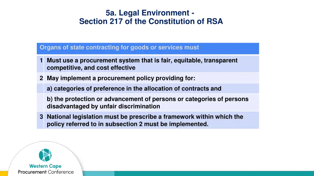 5a legal environment section