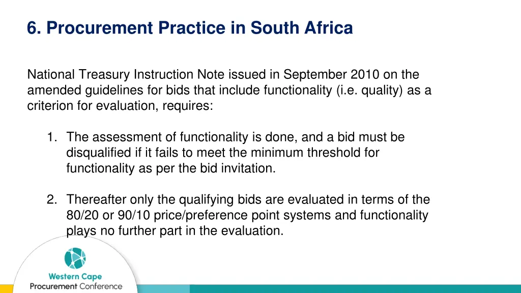 6 procurement practice in south africa