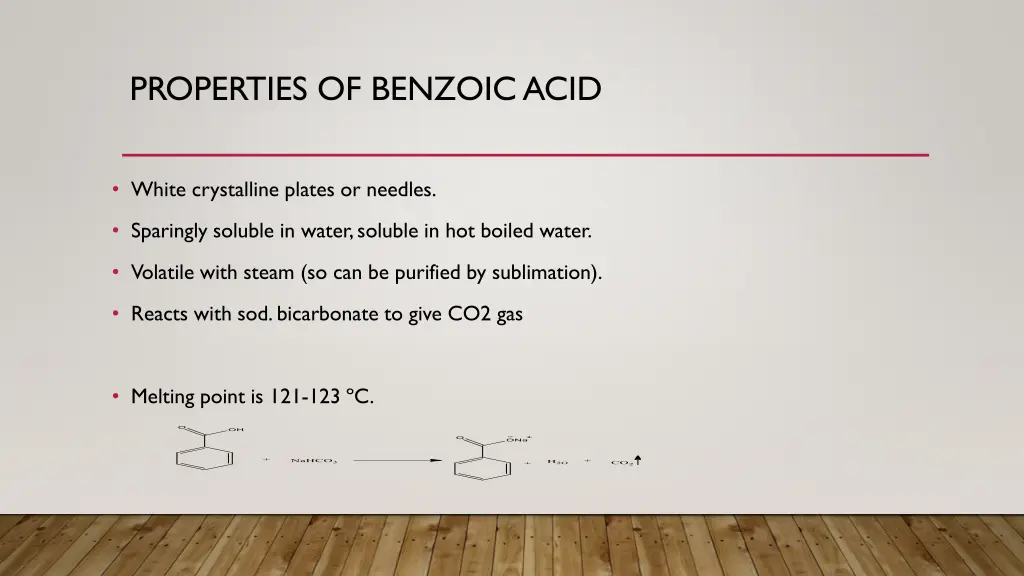 properties of benzoic acid
