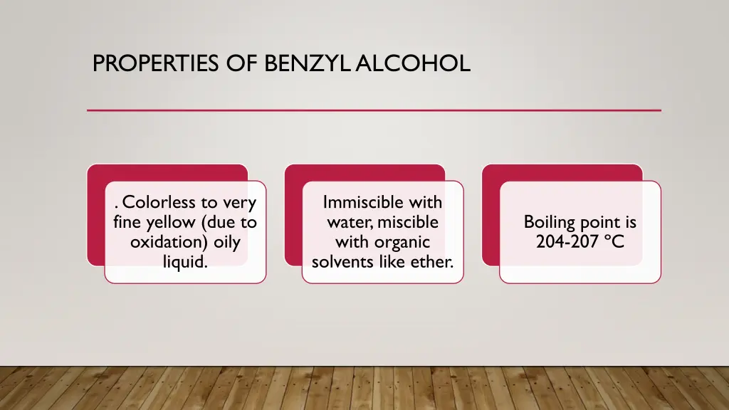 properties of benzyl alcohol