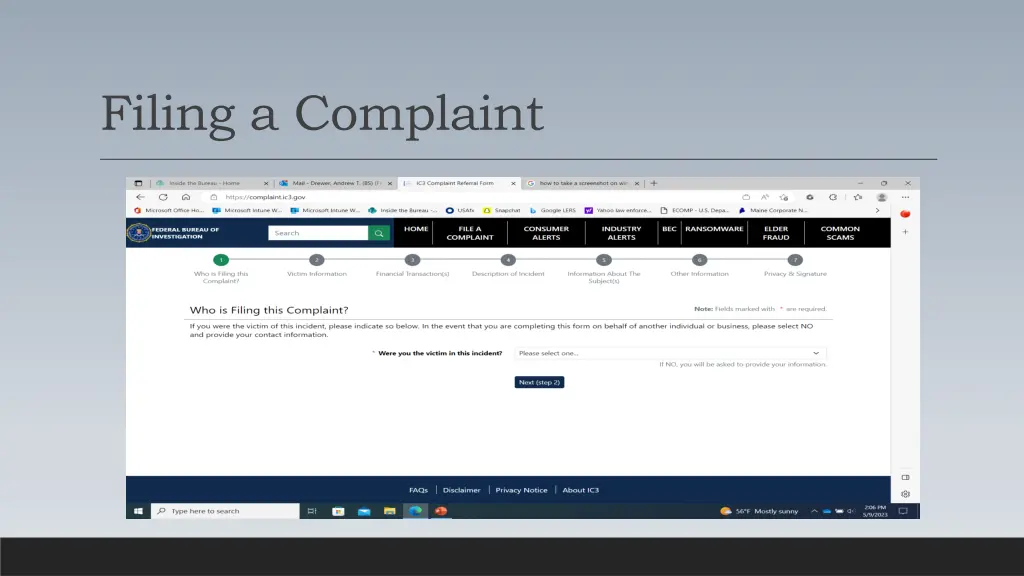 filing a complaint