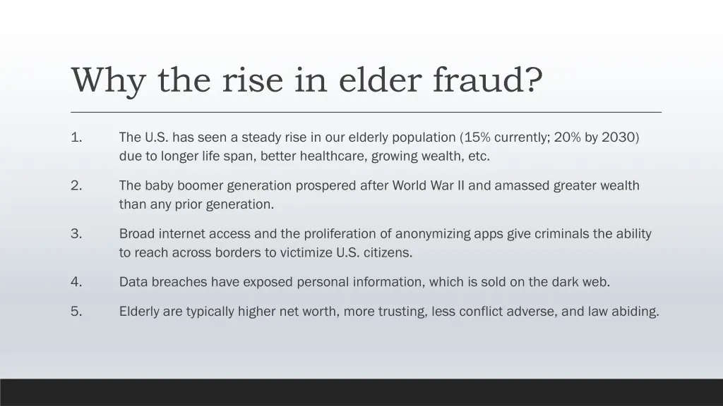 why the rise in elder fraud