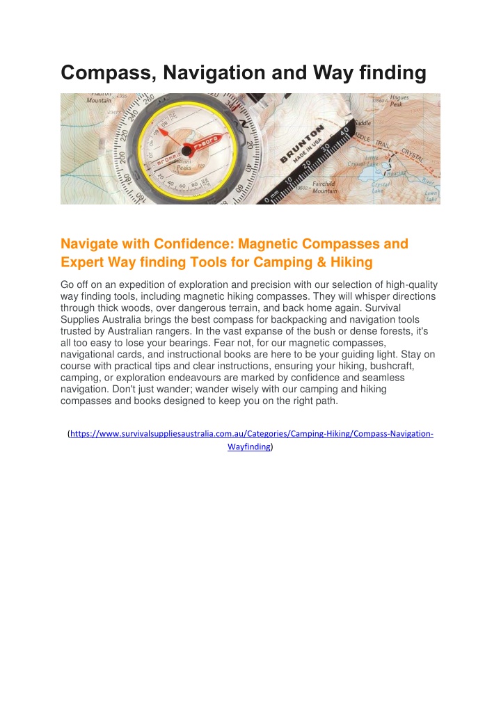 compass navigation and way finding