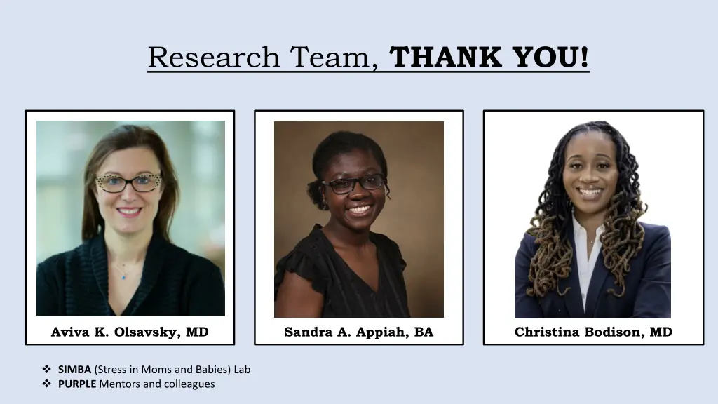 research team thank you