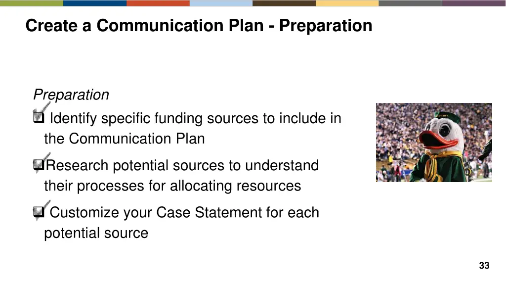 create a communication plan preparation