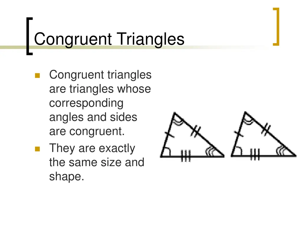 congruent triangles