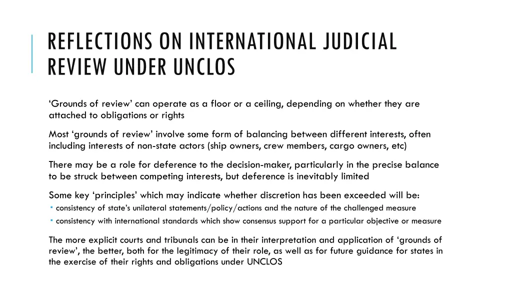 reflections on international judicial review