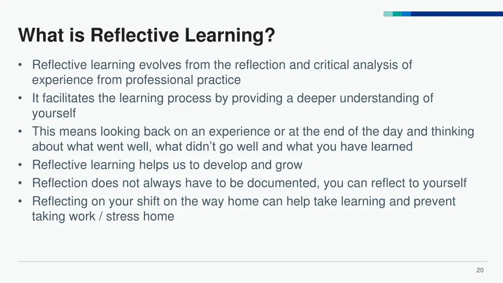 what is reflective learning