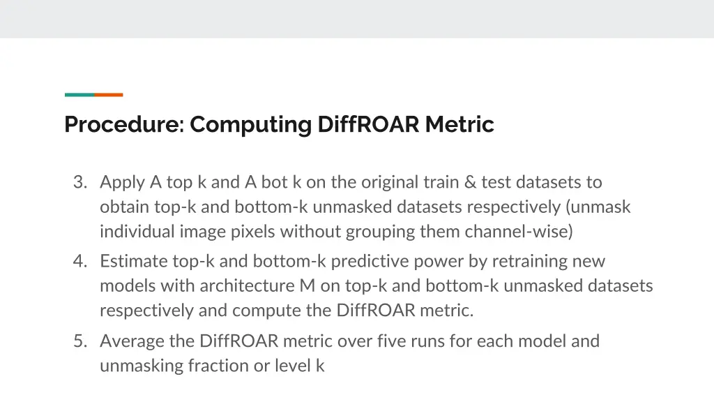 procedure computing diffroar metric 1