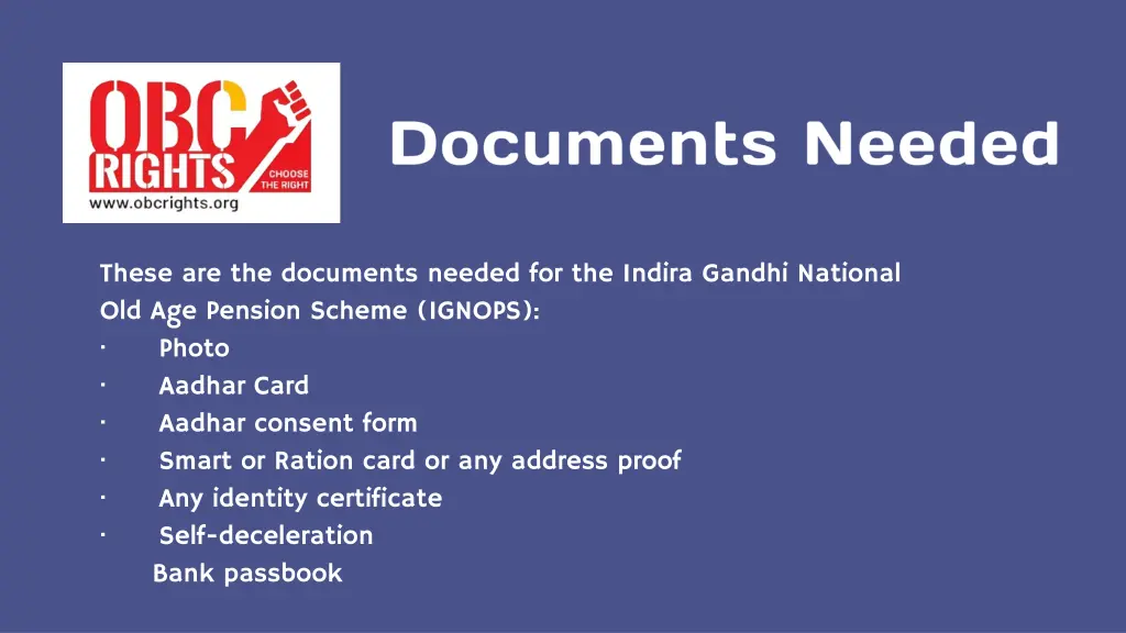 these are the documents needed for the indira