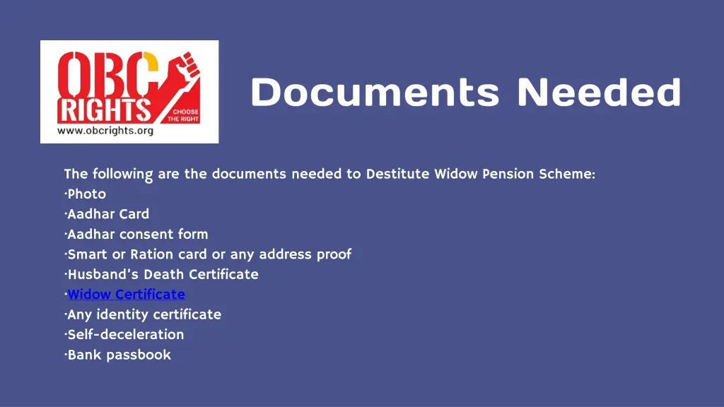 the following are the documents needed
