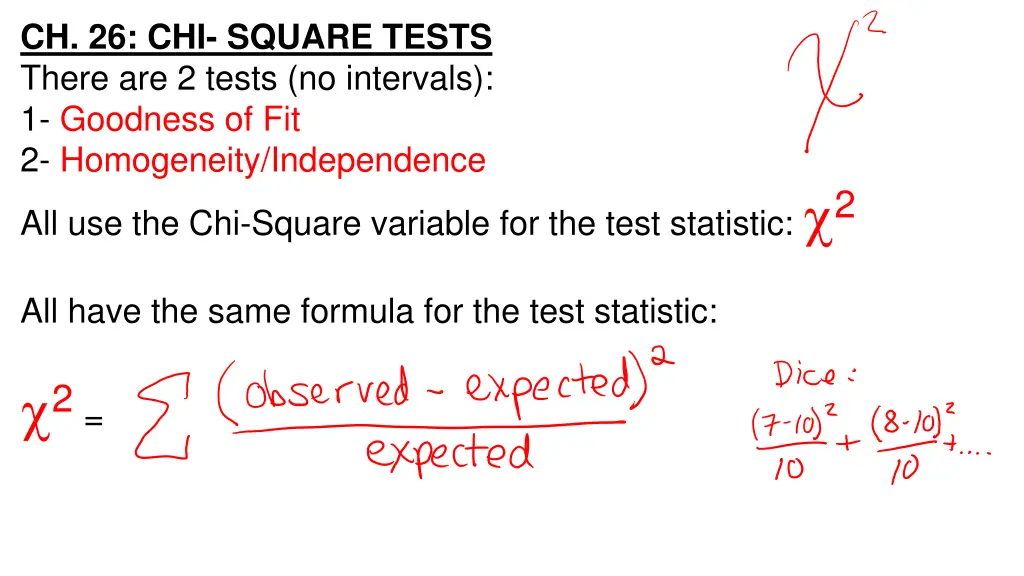 ch 26 chi square tests there are 2 tests