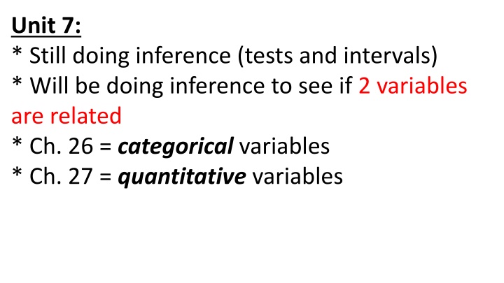 unit 7 still doing inference tests and intervals