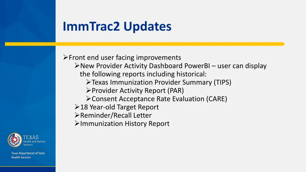 immtrac2 updates