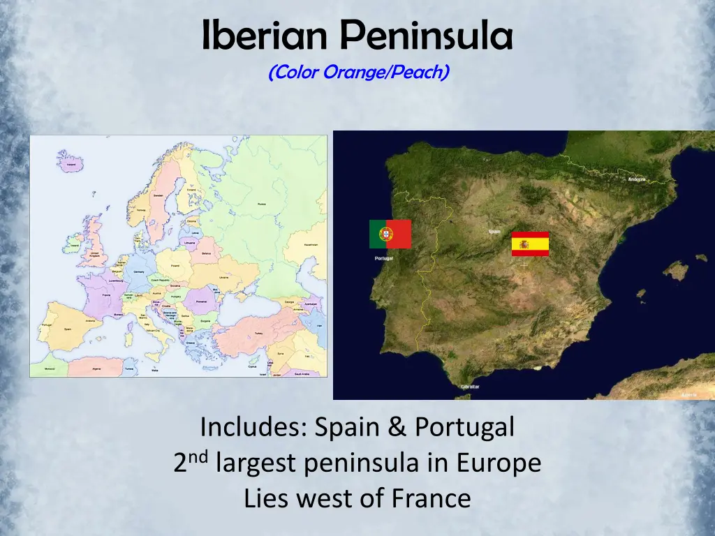 iberian peninsula color orange peach